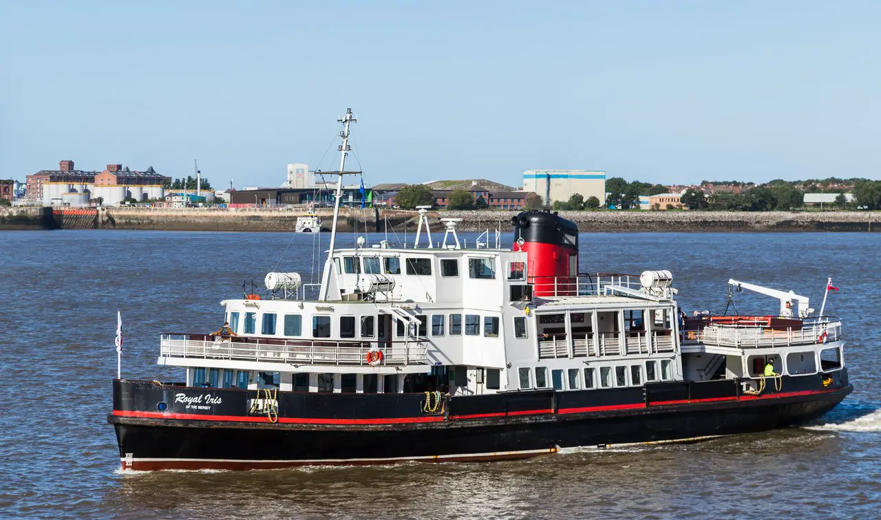 The black, red and white boat often used for Liverpool boat trips on the Mersey