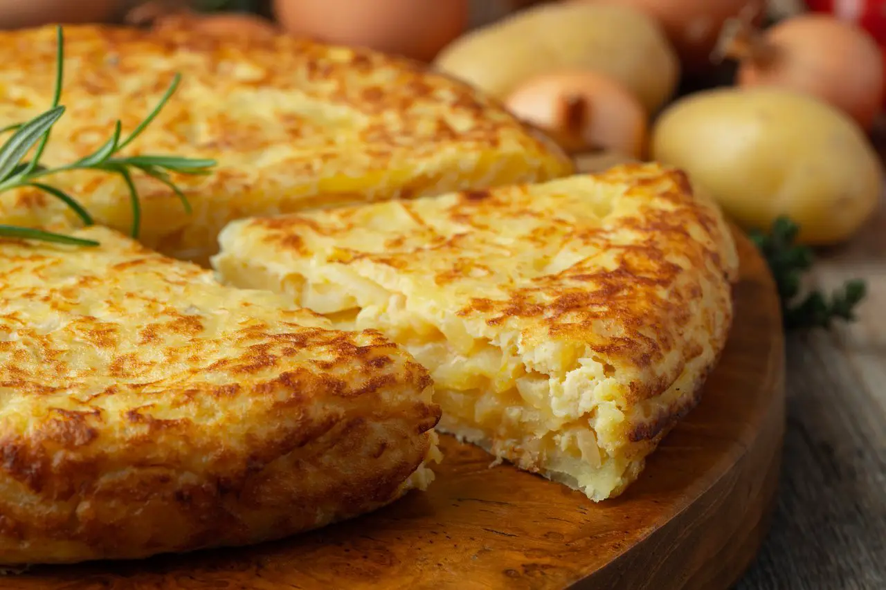 Spanish omelette, also called tortilla espanola, is one of the top tapas dishes.